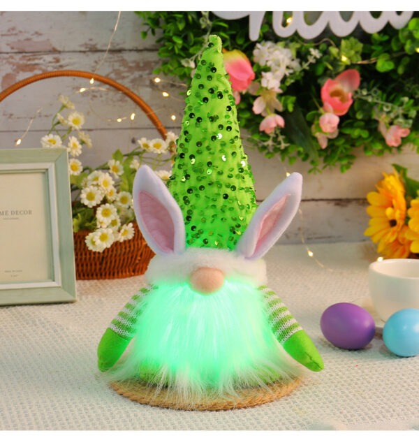Easter Sequined Rabbit Gnome Luminous Doll - Image 5