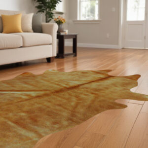 6' X 7' Golden Brown Cowhide Area Rug
