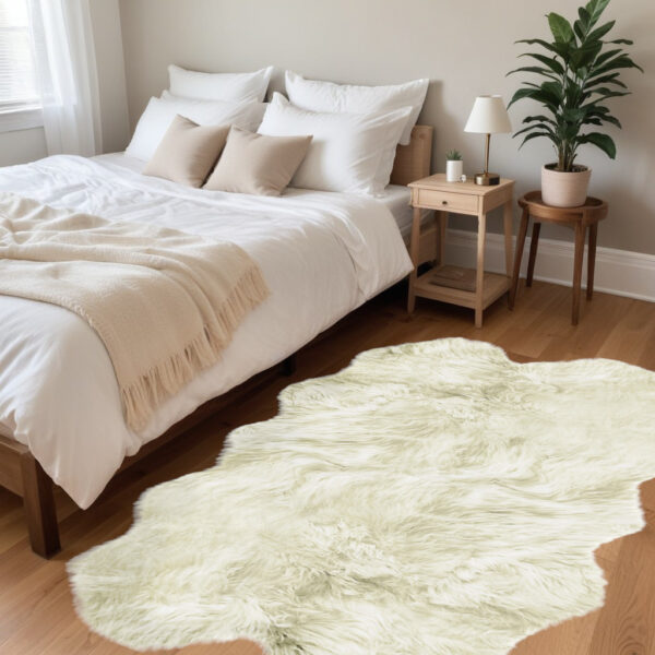 4' X 6' Natural Flokati Genuine Sheepskin Area Rug - Image 3