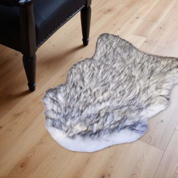 2' X 3' Gray Faux Sheepskin Flokati Washable Area Rug