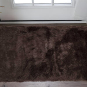 2' X 3' Chocolate Faux Fur Animal Print Area Rug