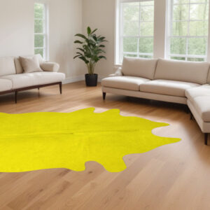 72" X 84" Yellow Cowhide - Rug