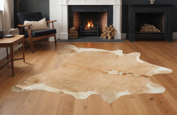 72" X 84" Tan And White Cowhide - Rug - Image 2