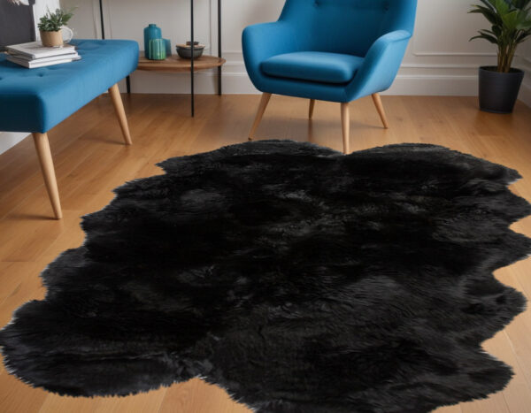 Black Animal Print Area Rug - Image 3