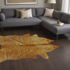 5' X 7' Tan Cowhide Area Rug