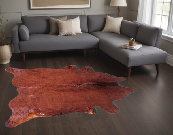 5' X 7' Brown Cowhide Area Rug - Image 2