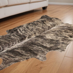 5' X 7' Brown And Black Cowhide Area Rug