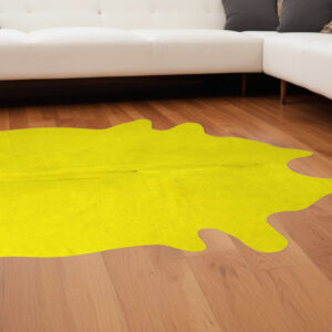5' X 7' Yellow Cowhide Area Rug