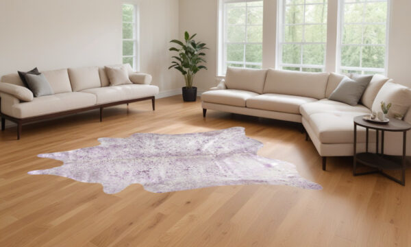 6' X 7' Gray Cowhide Area Rug - Image 2