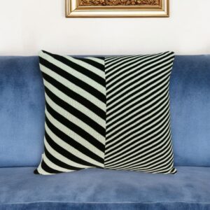 18" X 5" X 18" Transitional White & Black Pillow Cover With Poly Insert