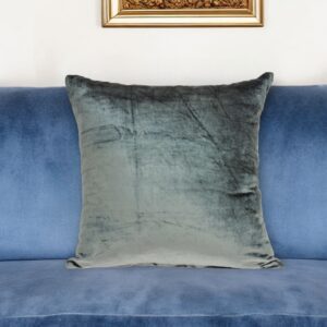 22" X 7" X 22" Transitional Charcoal Solid Pillow Cover With Poly Insert