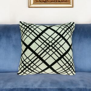 20" Black and White Cotton Throw Pillow