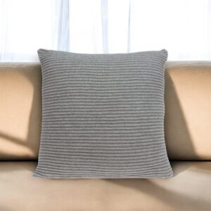 20" X 7" X 20" Elegant Transitional Gray Pillow Cover With Poly Insert