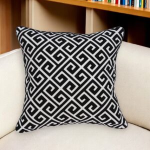 20" X 7" X 20" Cool Transitional Black And White Pillow Cover With Poly Insert