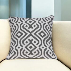 20" X 7" X 20" Gray And White Accent Pillow Cover With Poly Insert