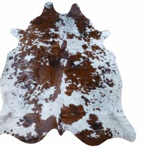 5' X 6' Brown And White Cowhide Handmade Area Rug