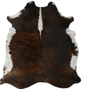 6' X 7' Brown And White Cowhide Handmade Area Rug