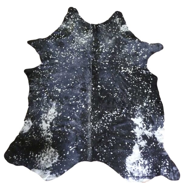 6' X 7' Black And Silver Cowhide Handmade Area Rug