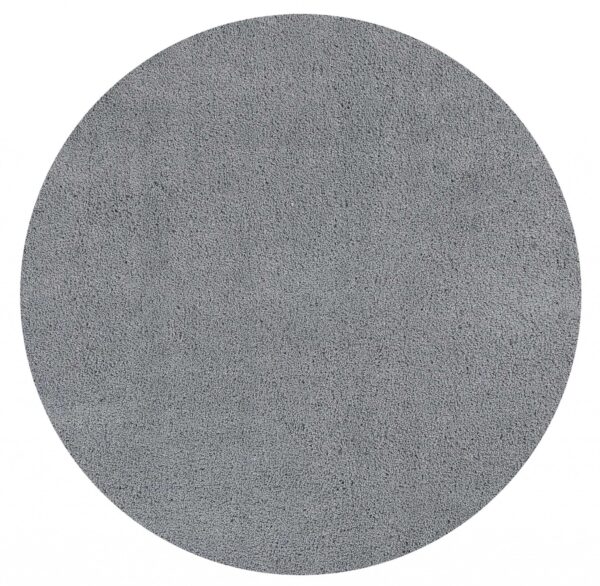 8' Round  Polyester Grey Area Rug - Image 2