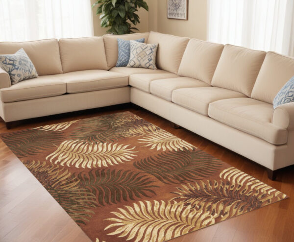 5' X 8'  Wool Rust Area Rug - Image 2