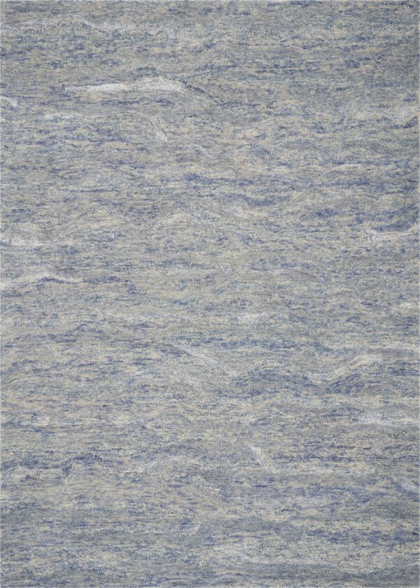 7' X 9' Wool And Viscose Ocean Blue Area Rug - Image 2
