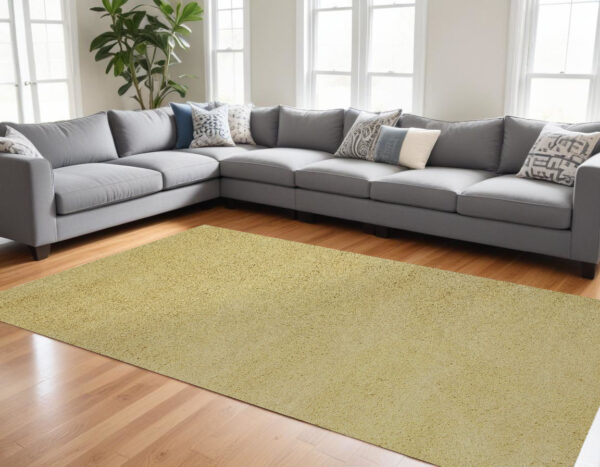 8' X 11' Yellow Hand Woven Area Rug - Image 3