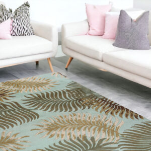 8' X 10' 6 Wool Aqua Area Rug