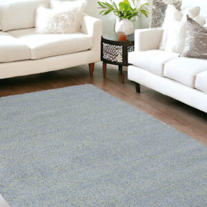 9' X 13' Blue Heather Indoor Shag Rug