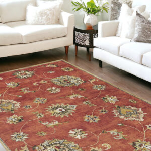 9' X 13' Sienna Orange Wool Handmade Area Rug