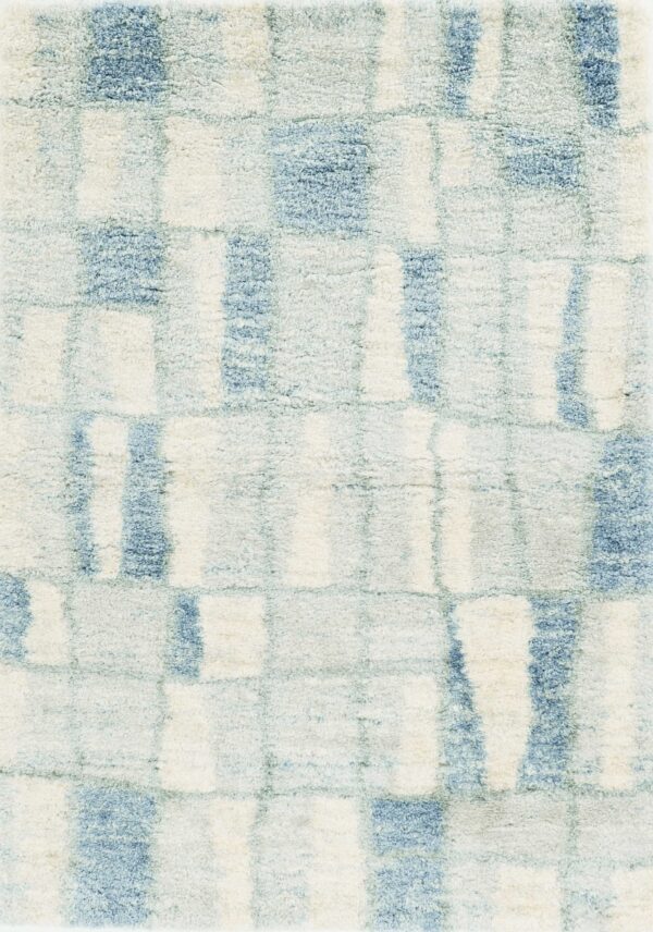 5' X 8' Ivory And Blue Abstract Area Rug - Image 3