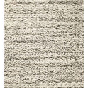 3' X 5' Gray and Ivory Wool Handmade Area Rug