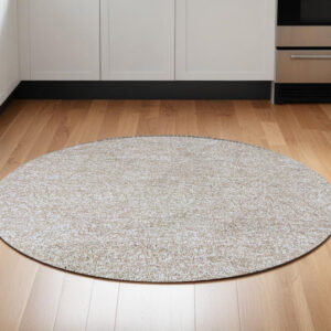 6' Ivory Round Hand Woven Area Rug