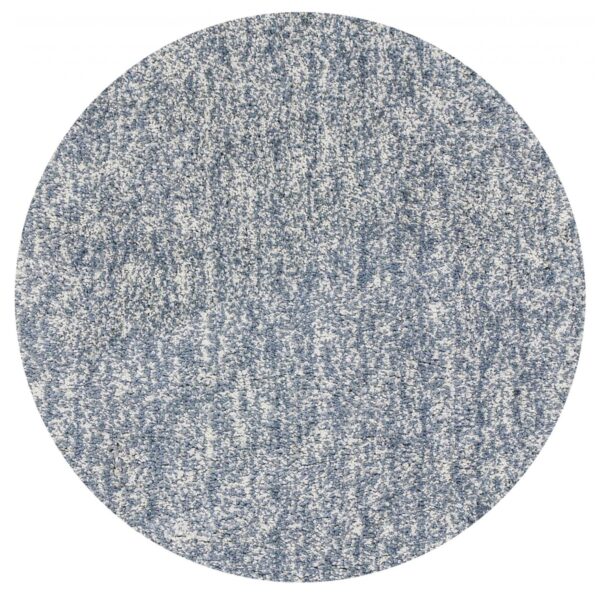 6' Slate Blue And Ivory Hand Woven Round Rug