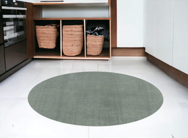 6' Slate Blue Round Indoor Shag Rug - Image 2