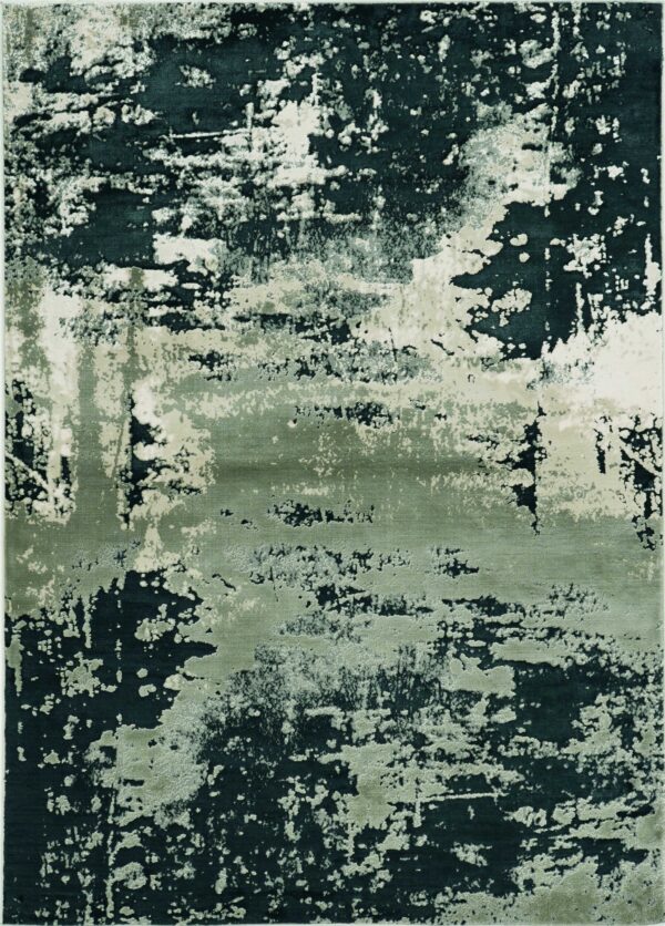 5' X 8' Silver And Charcoal Abstract Area Rug - Image 2