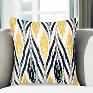 18" Black and Yellow Throw Pillow Cover