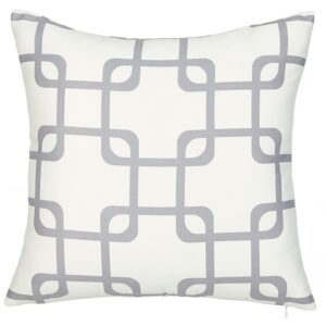 18" Gray and White Throw Pillow Cover