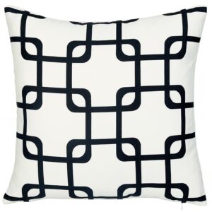18" Black and White Throw Pillow Cover
