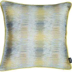 Yellow And Gray Blurred Lines Decorative Throw Pillow Cover
