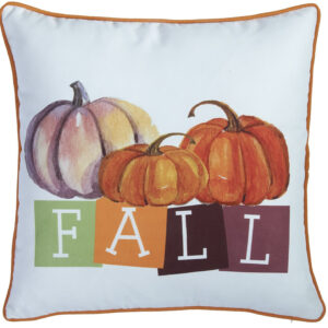 Set of Two 18" Orange And White Fall Plaid Fabric Throw Pillow Covers