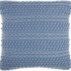Soft Blue Textured Dots And Stripes Throw Pillow