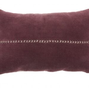 Wide Tasseled Marble Maroon Lumbar Pillow