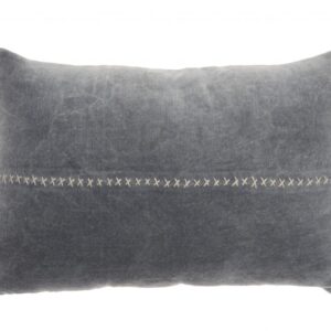 14" X 22" Steel Blue Pillow With Tassels Edges