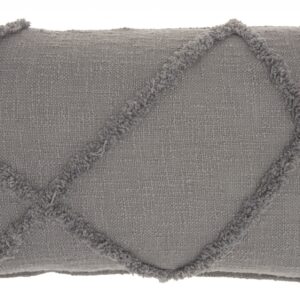 Gray  Abstract Shaggy Detail Lumbar Pillow