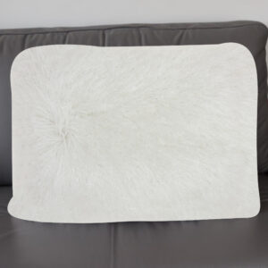 14" X 20" White Super Shaggy Throw Pillow
