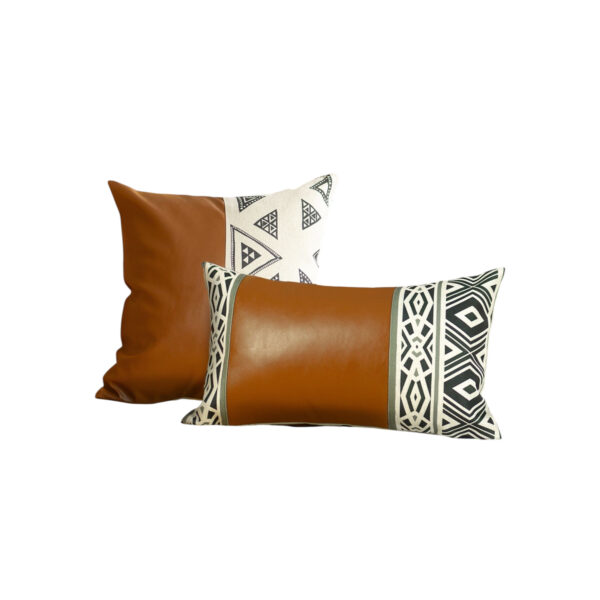 Set of 2 Brown Boho Chic Throw Pillow Covers