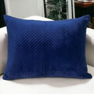 18" X 24" Navy Blue Cotton Blend Throw Pillow