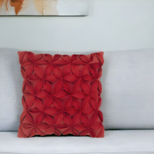 18" Red Cotton Throw Pillow