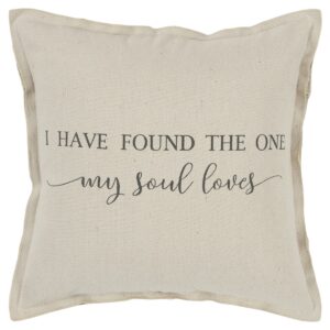 Gray Taupe Canvas Found the One Throw Pillow