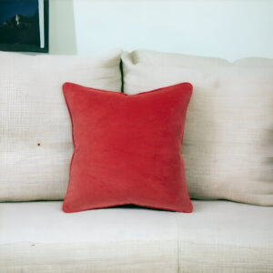 20" Red Cotton Throw Pillow